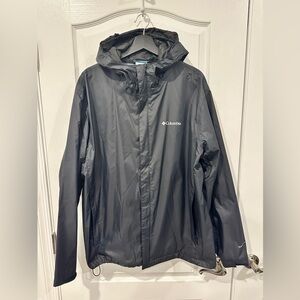 Columbia Men's Black OMNI-T Waterproof Rain Jacket, Size XL